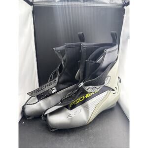 Fischer RC9 Cross Country Ski Boots Gray Black Adult Size 9.5 Nordic XC